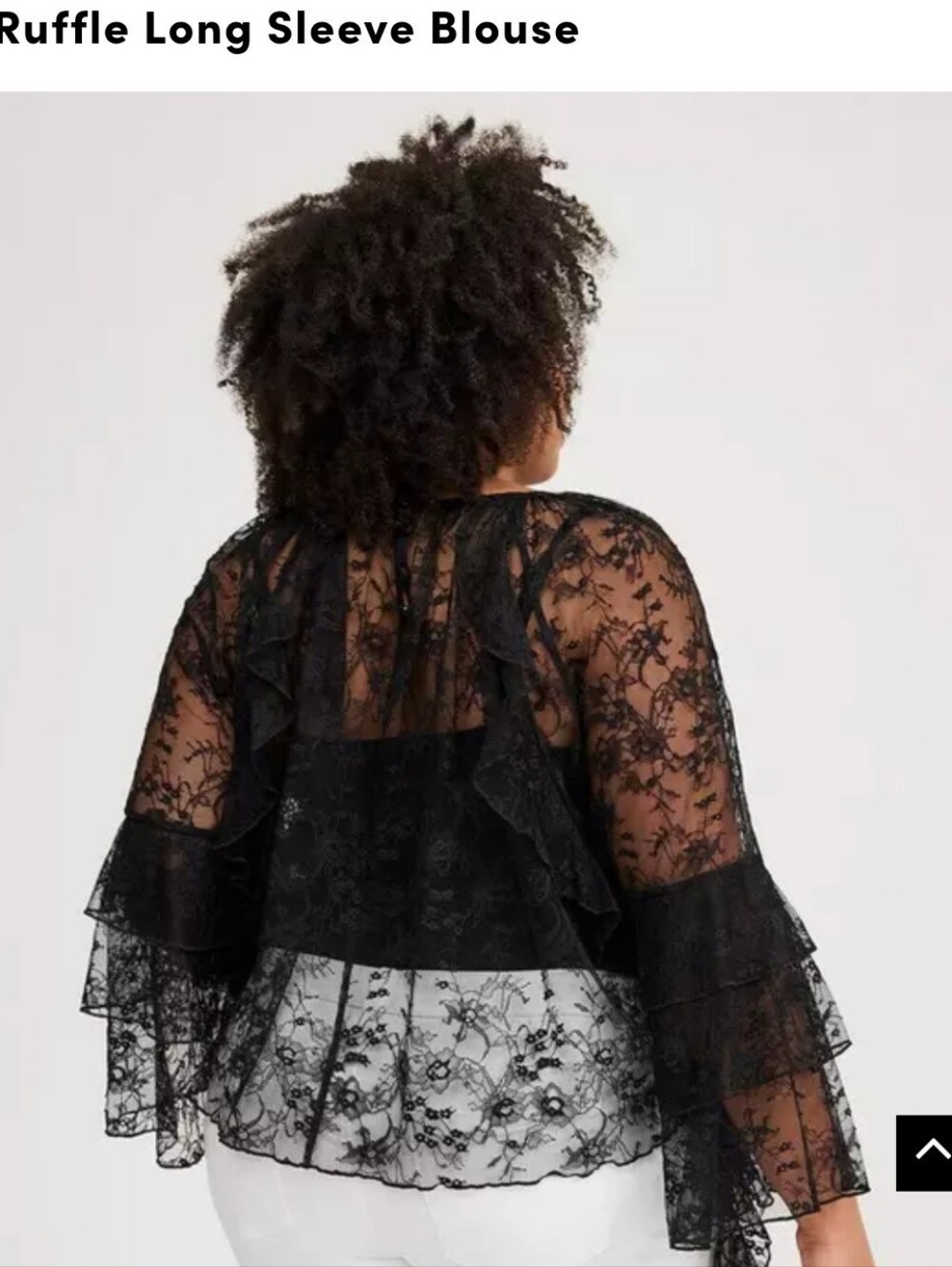 Torrid lack Lace Peplum Long-Sleeve Top - Plus Size - Picture 3 of 7